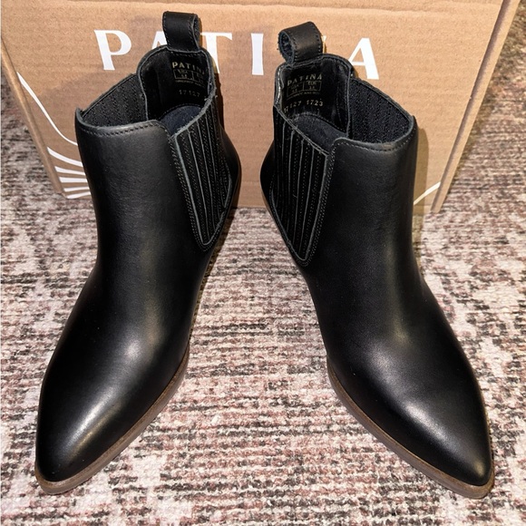 Portland Leather “Dakota” Western style ankle boot, black - Picture 3 of 8